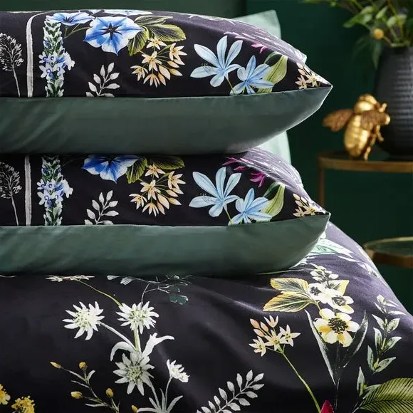 Duvet Cover Set with Pillowcase - Black, Velvet