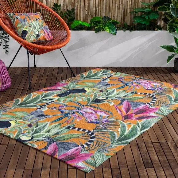 Indoor Outdoor Rug Animals Print - Multicolor image