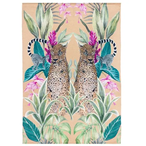 Indoor Outdoor Rug Leopard Print - Gold, Polyester