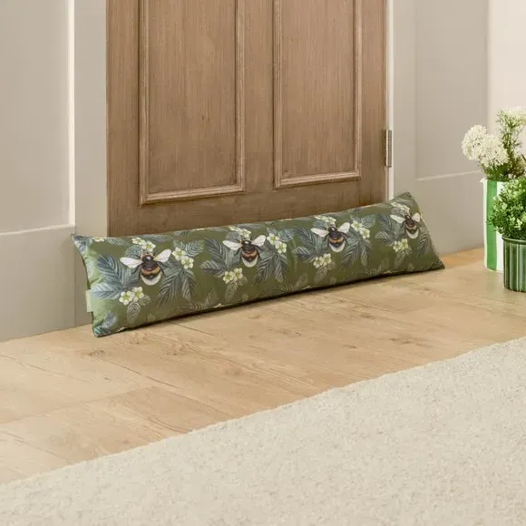 Bee Design Draught Excluder - Green, Velvet