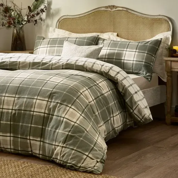 Check Duvet Cover Set - Natural, Cotton