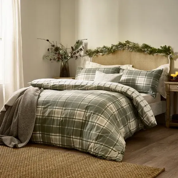 Check Duvet Cover Set - Natural, Cotton