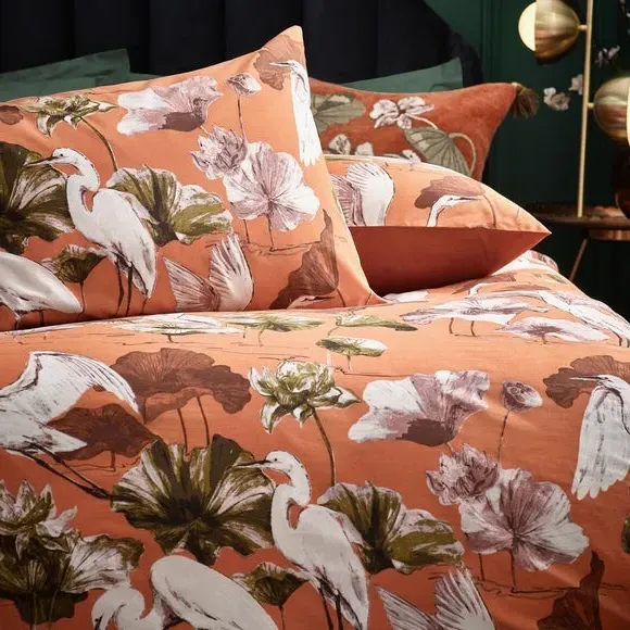 Duvet Cover & Pillowcase Set - Coral, Cotton