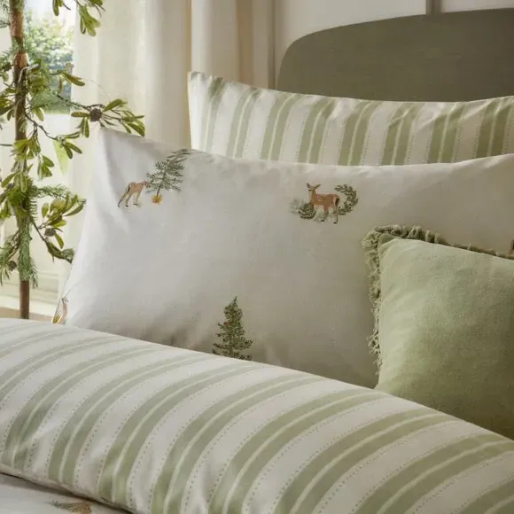 Duvet Cover Set with Pillowcase - Green, Cotton