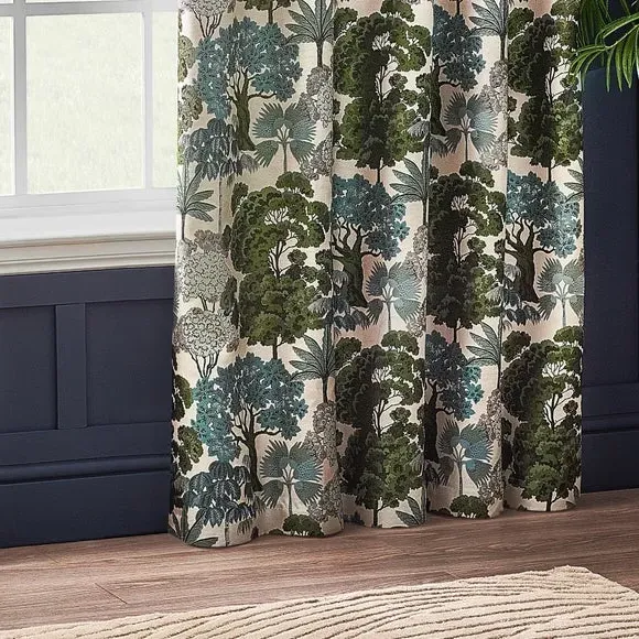 Eyelet Curtains with Room Darkening - Green