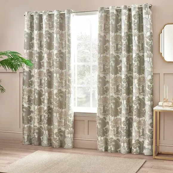 Eyelet Curtains with Room Darkening - Natural