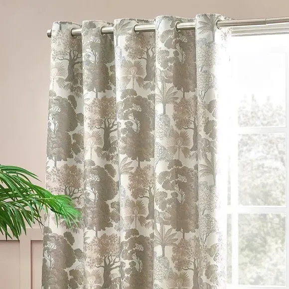 Eyelet Curtains with Room Darkening - Natural