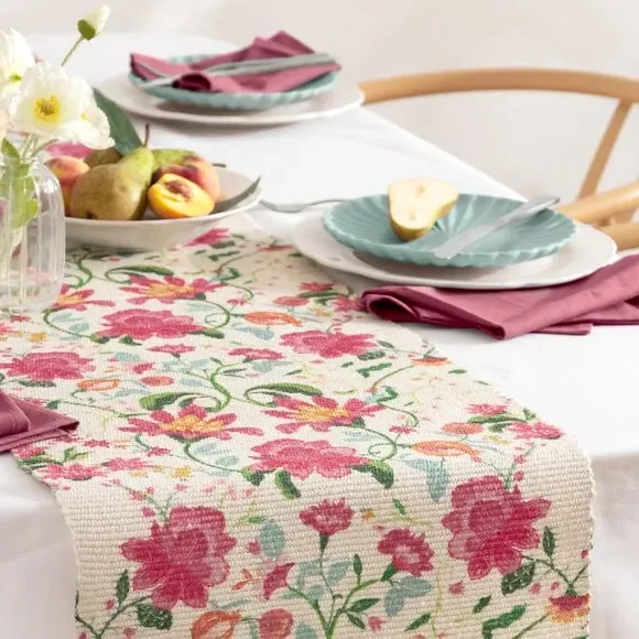 Floral Table Runner - Multicolor, Polyester