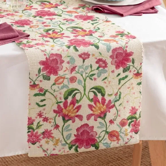 Floral Table Runner - Multicolor, Polyester