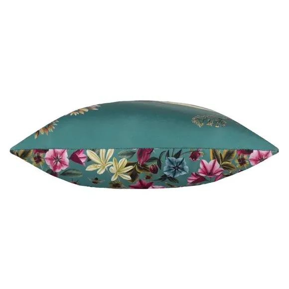 Outdoor Cushion with Bee Design - Teal, Polyester
