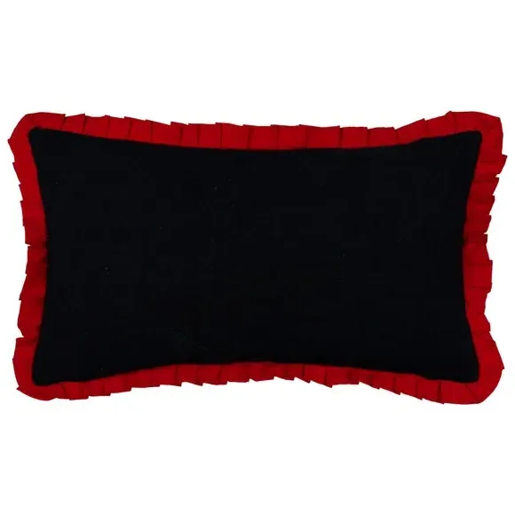Rectangular Cushion with Frilled Edge - Raspberry