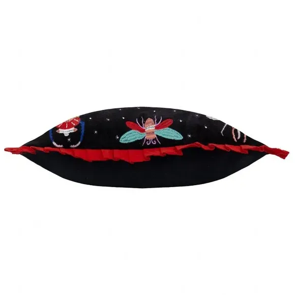 Rectangular Cushion with Frilled Edge - Raspberry