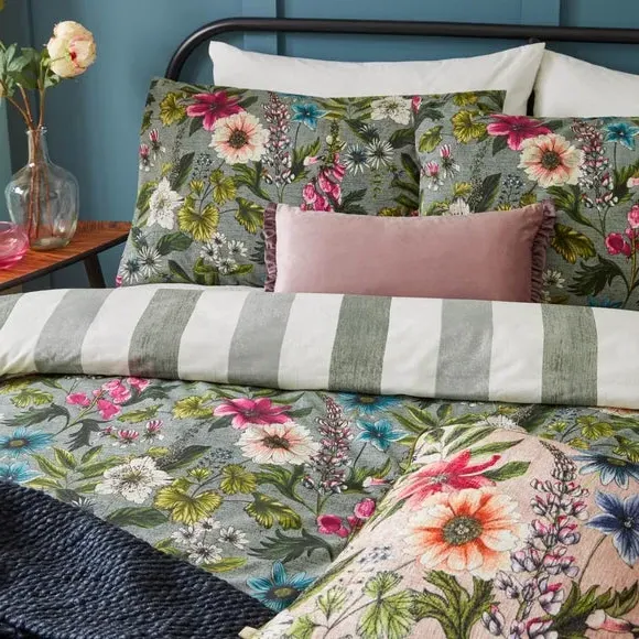 Reversible Duvet Cover Set - Multicolor, Cotton