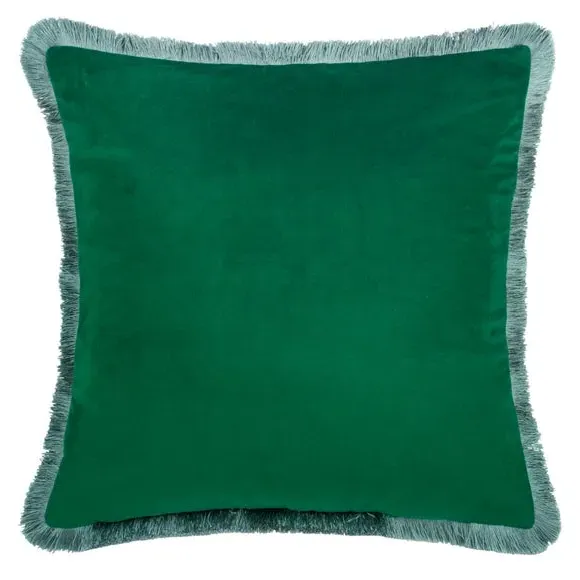 Tropical Cushion with Fringe - Green, Jacquard