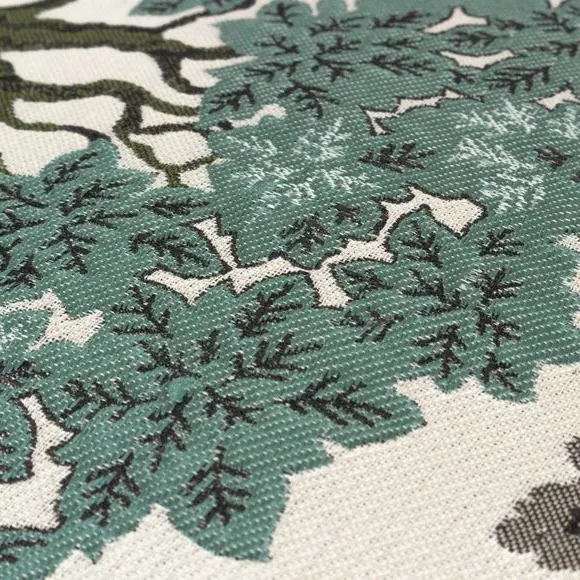 Tropical Cushion with Fringe - Green, Jacquard