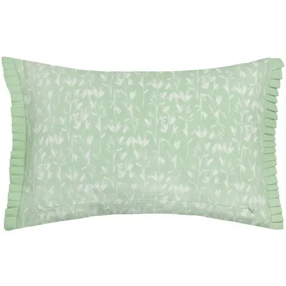 Rectangular Cushion with Floral Print - Sage, Cotton