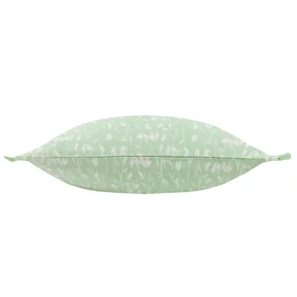 Rectangular Cushion with Floral Print - Sage, Cotton