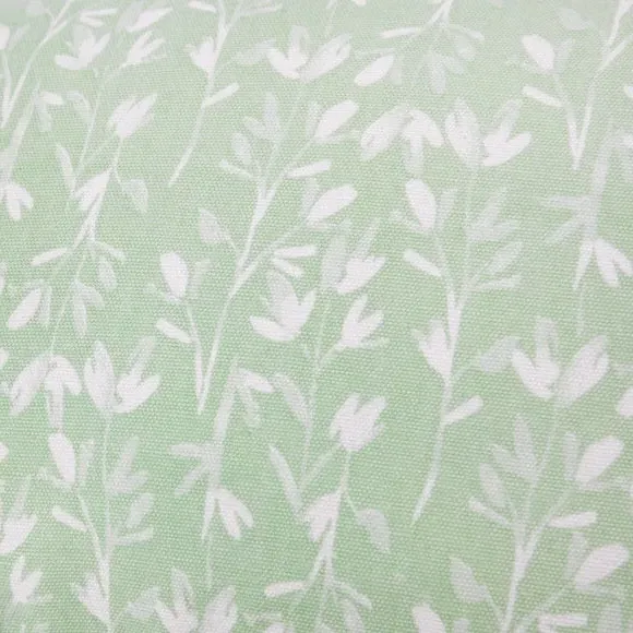 Rectangular Cushion with Floral Print - Sage, Cotton