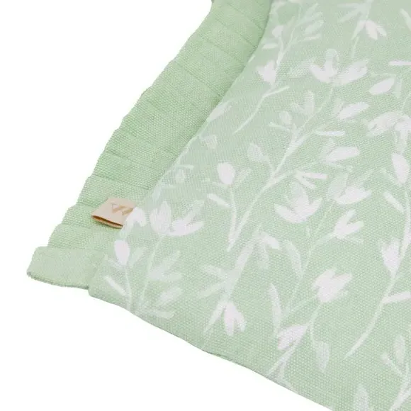 Rectangular Cushion with Floral Print - Sage, Cotton