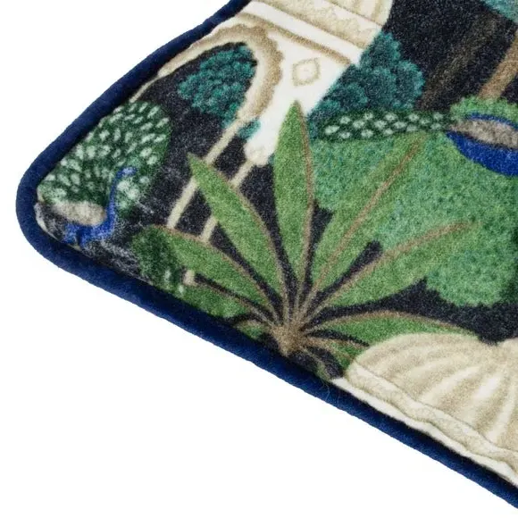 Rectangular Cushion with Piped Edge - Midnight, Velvet
