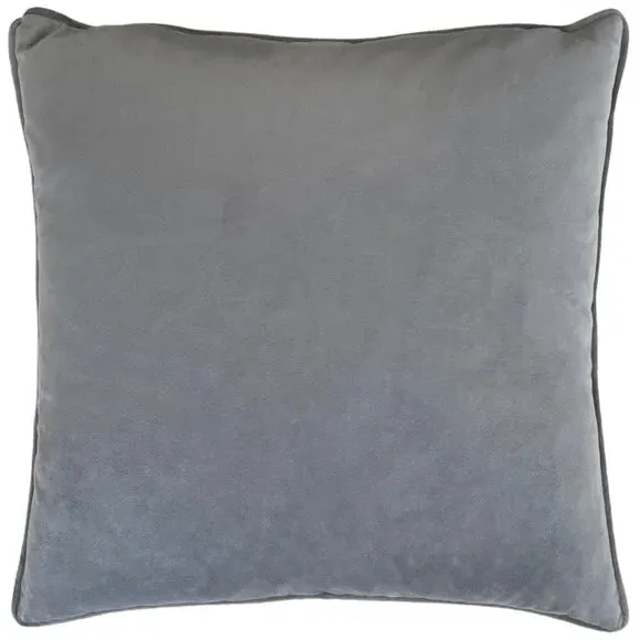 Square Cushion with Birds Print - Gold, Velvet