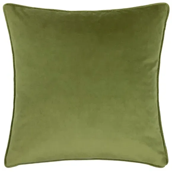 Square Cushion with Floral Print - Cream, Velvet
