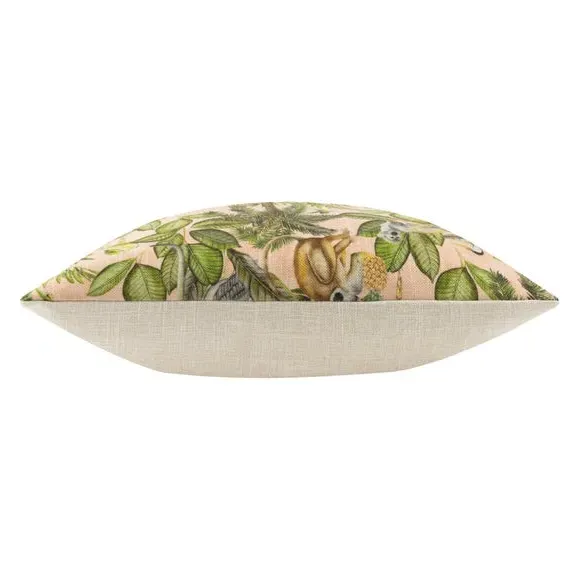 Square Cushion with Jungle Print - Multicolor