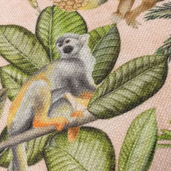 Square Cushion with Jungle Print - Multicolor