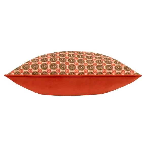 Square Cushion with Piped Edge - Green, Velvet