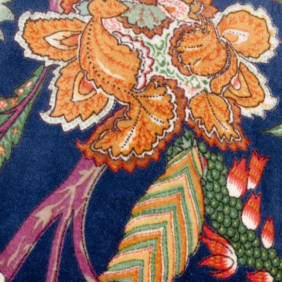 Square Cushion with Piped Edge - Royal Blue, Velvet