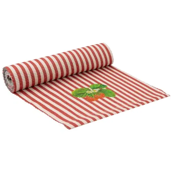 Striped Table Runner - Red, Polyester