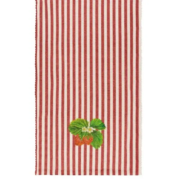 Striped Table Runner - Red, Polyester