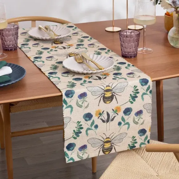 Table Runner Bee Floral - Multicolor, Polyester