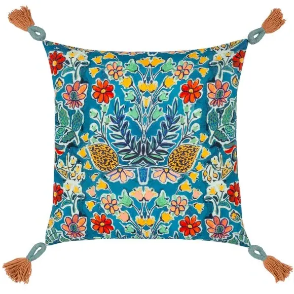 Cushion with Tassels - Multicolor, Cotton