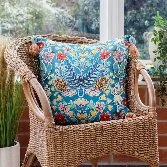 Cushion with Tassels - Multicolor, Cotton image