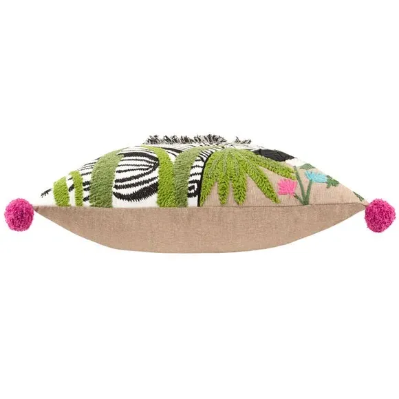 Decorative Cushion with Embroidery - Multicolor