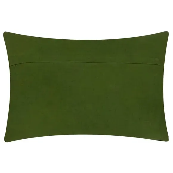 Rectangular Cushion with Dragon Design - Green