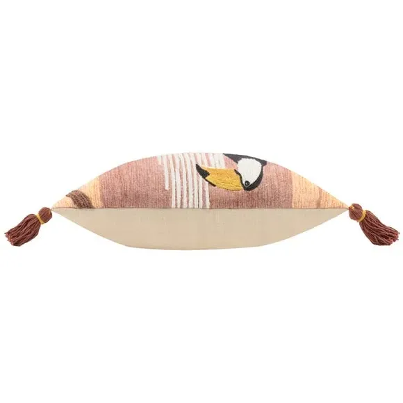 Rectangular Cushion with Embroidery - Natural, Cotton