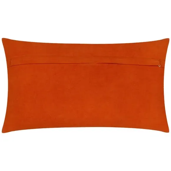 Rectangular Cushion with Embroidery - Rust, Chenille