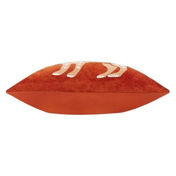 Rectangular Cushion with Embroidery - Rust, Chenille