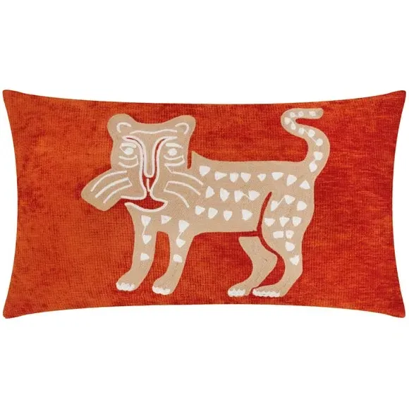 Rectangular Cushion with Embroidery - Rust, Chenille image
