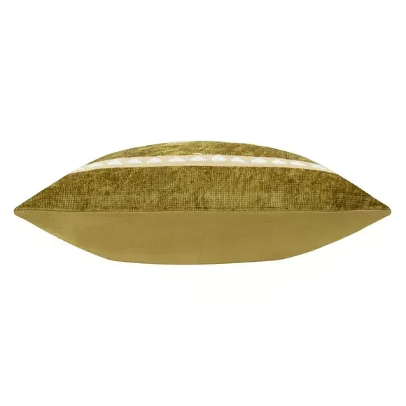 Square Cushion with Embroidered Design - Green
