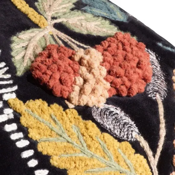 Zebra Embroidered Cushion - Multicolor, Cotton Velvet