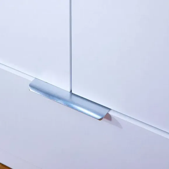 2-Door Wardrobe with LED Lights - White, Wood