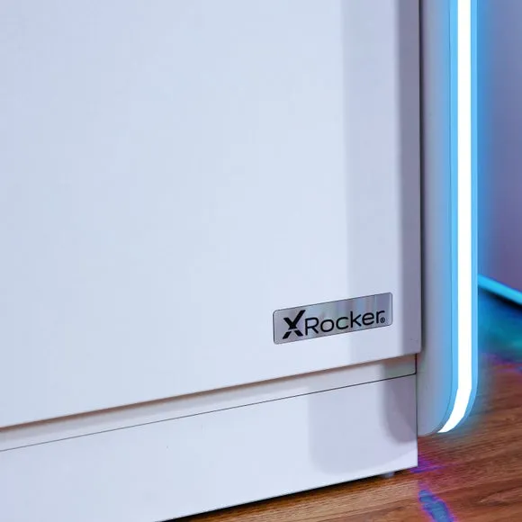 2-Door Wardrobe with LED Lights - White, Wood