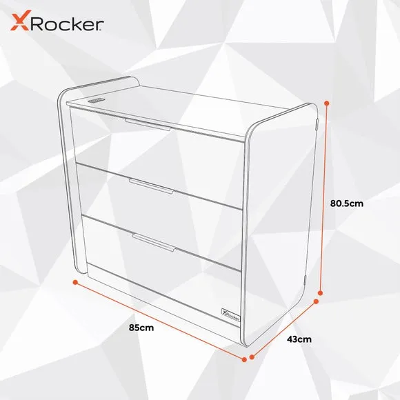 3-Drawer Chest with LED Lights - Black, Wood