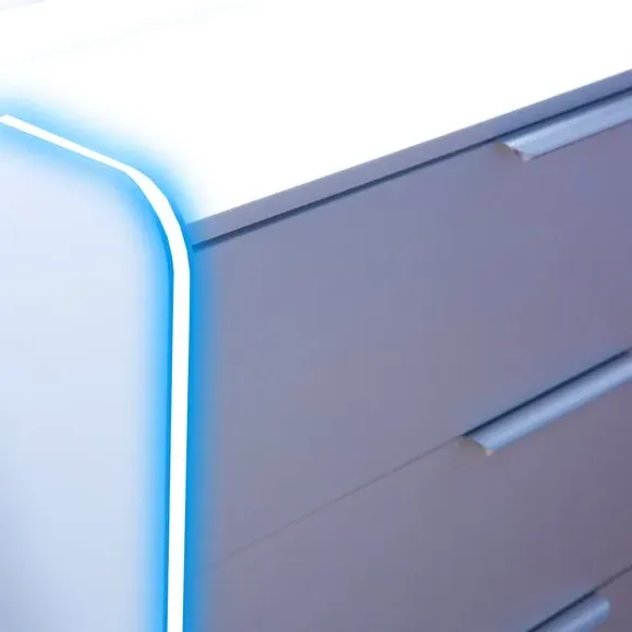 3-Drawer Chest with LED Lights - White, Wood