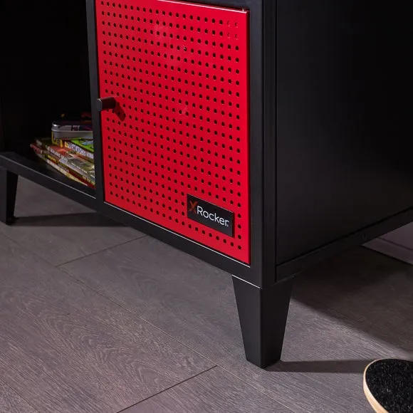 4-Cube Storage Cabinet with Doors - Black, Steel