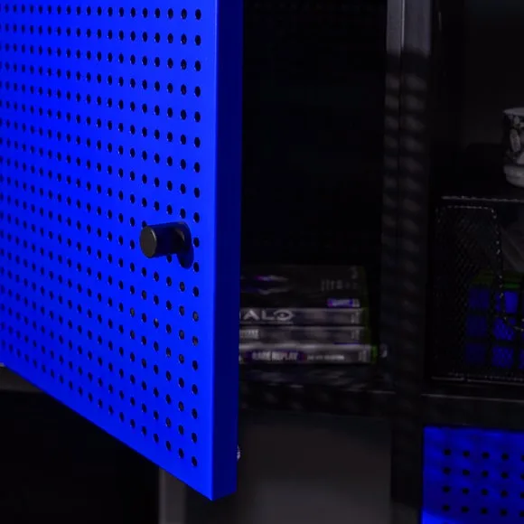 4-Cube Storage Unit with Doors - Blue