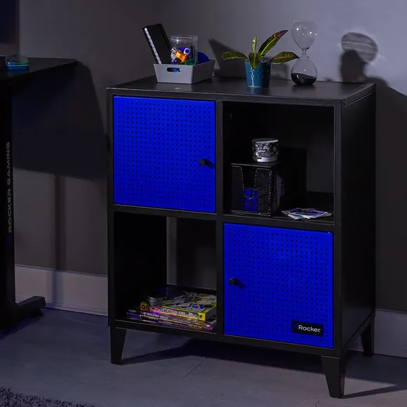 4-Cube Storage Unit with Doors - Blue image